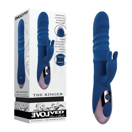 Evolved The Ringer - Blue 23.8 cm USB Rechargeable Rabbit Vibrator - Naughty by Nature Adult Store