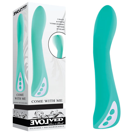 Evolved COME WITH ME - Teal 20.3 cm USB Rechargeable Vibrator with Flicking Head - Naughty by Nature Adult Store