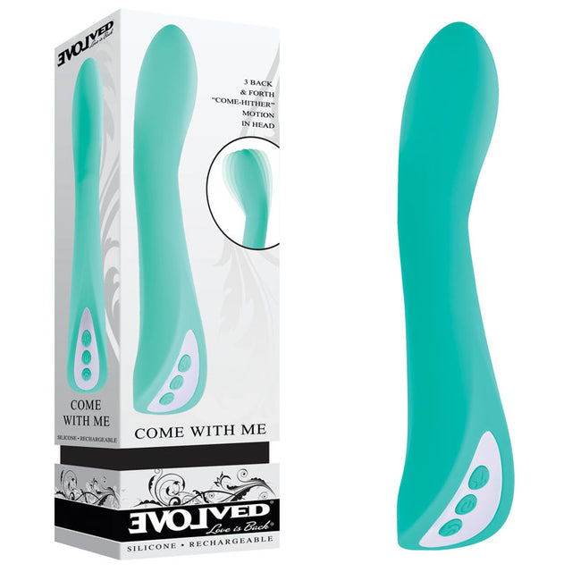 Evolved COME WITH ME - Teal 20.3 cm USB Rechargeable Vibrator with Flicking Head - Naughty by Nature Adult Store