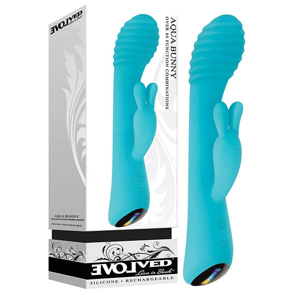 Evolved Aqua Bunny - Blue 21.3 cm (8.4'') USB Rechargeable Rabbit Vibrator - Naughty by Nature Adult Store