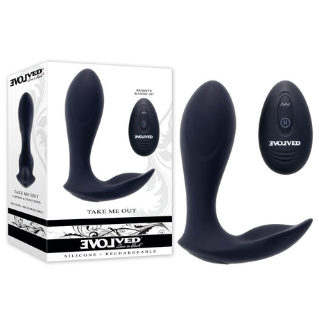 Evolved TAKE ME OUT - Black USB Rechargeable Wearable Vibrator with Remote Control - Naughty by Nature Adult Store
