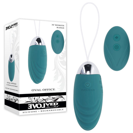 Evolved OVAL OFFICE - Green 8.5 cm USB Rechargeable Wireless Egg with Remote Control - Naughty by Nature Adult Store