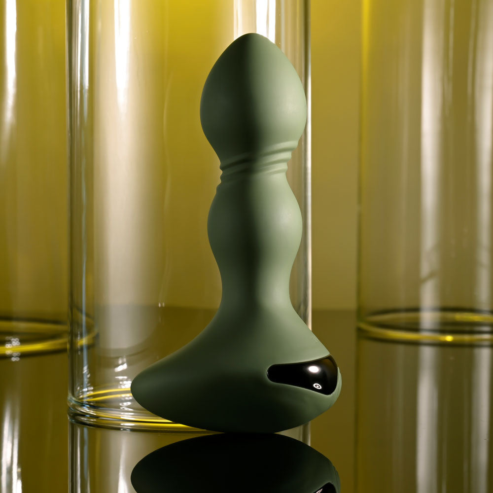 Evolved LIEUTENANT - Green 12.2 cm USB Rechargeable Vibrating Butt Plug - Naughty by Nature Adult Store