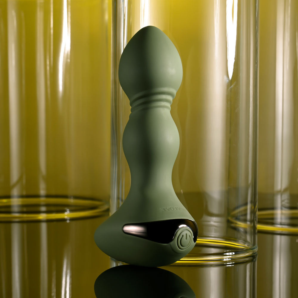 Evolved LIEUTENANT - Green 12.2 cm USB Rechargeable Vibrating Butt Plug - Naughty by Nature Adult Store