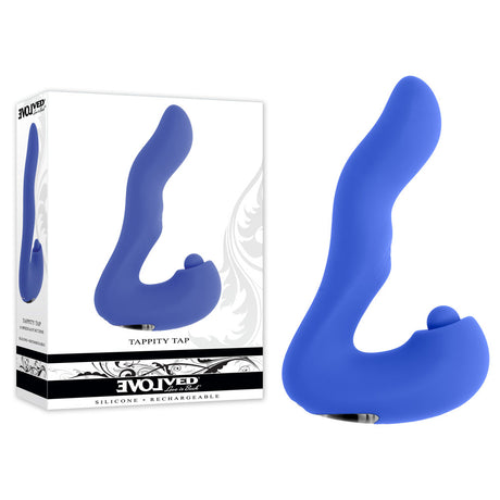 Evolved TAPPITY TAP - Purple 16.6 cm USB Rechargeable Vibrator with Tapping Stimulator - Naughty by Nature Adult Store
