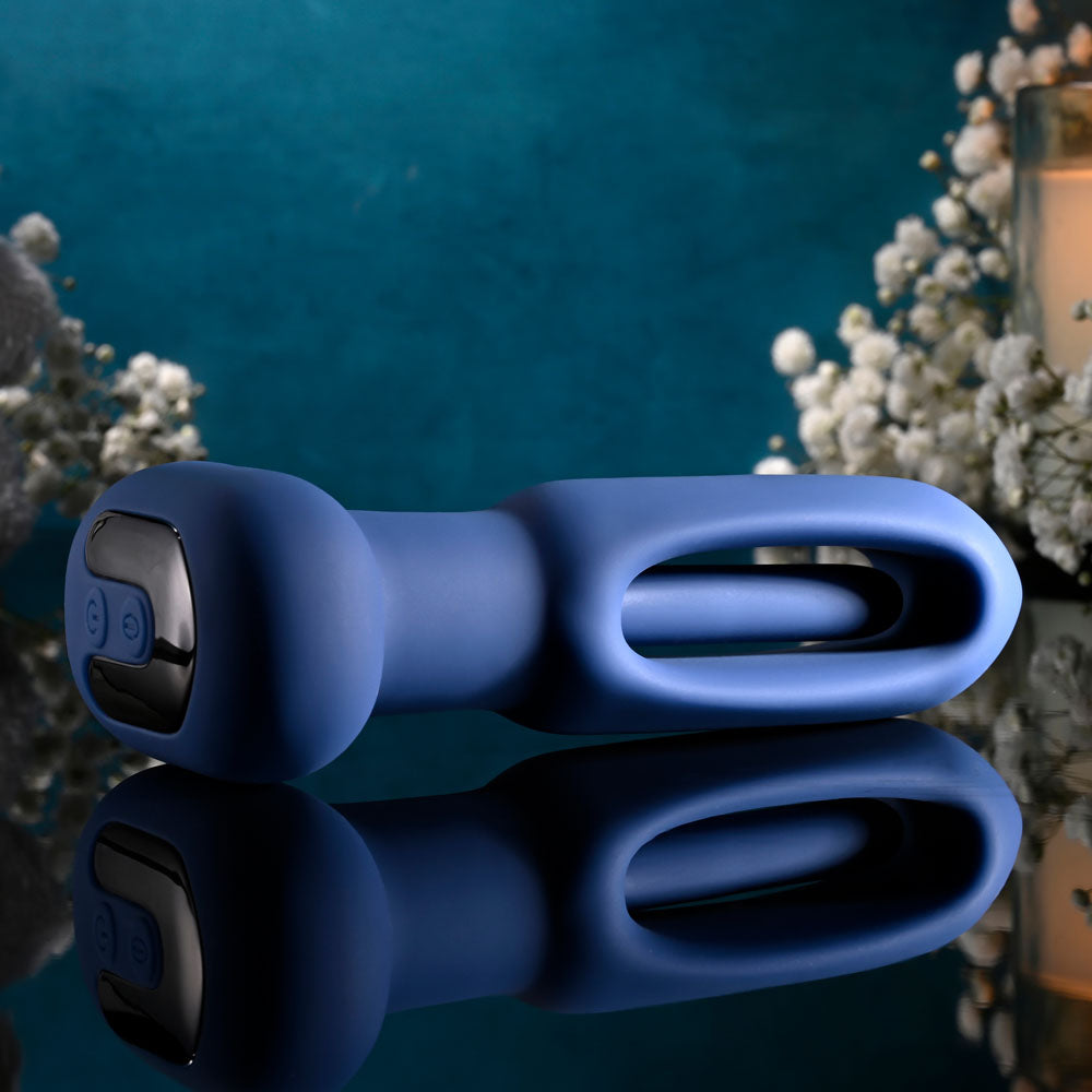 Evolved THE FLAPPER - Blue 14 cm USB Rechargeable Vibrating and Flapping Butt Plug with Remote - Naughty by Nature Adult Store
