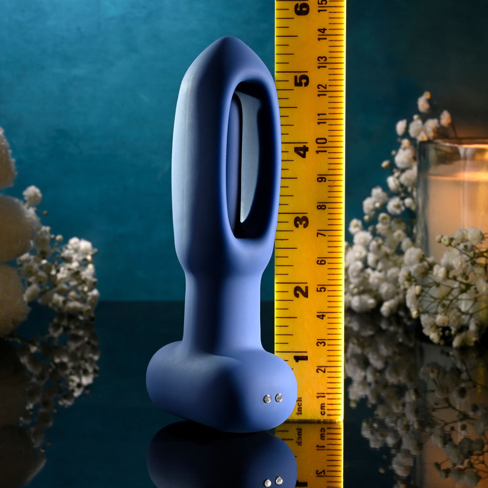 Evolved THE FLAPPER - Blue 14 cm USB Rechargeable Vibrating and Flapping Butt Plug with Remote - Naughty by Nature Adult Store