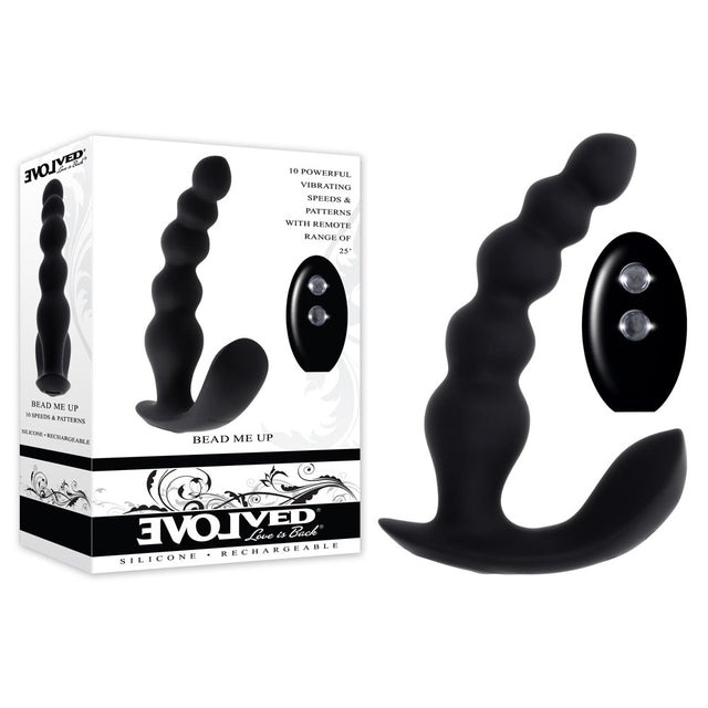 Evolved BEAD ME UP - Black 16.8 cm USB Rechargeable Vibrating Anal Beads with Wireless Remote - Naughty by Nature Adult Store