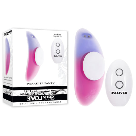 Evolved PARADISE PANTY - Pink/Purple USB Rechargeable Panty Vibrator with Remote Control - Naughty by Nature Adult Store