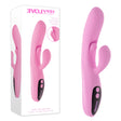 Pink 23.5cm USB rechargeable rabbit vibrator with a G-spot bud and clitoral stimulator.