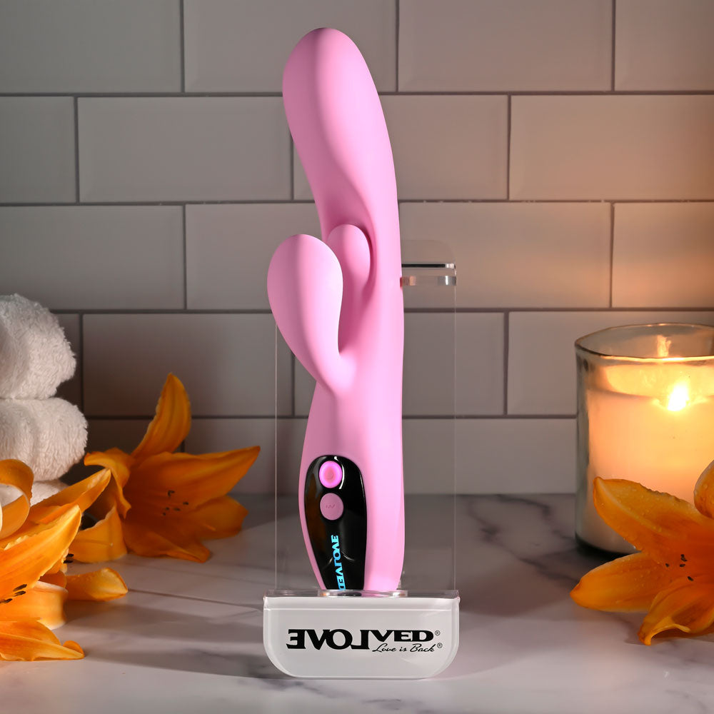 Evolved Push The Button Pink 23.5cm Rabbit Vibrator G Spot
