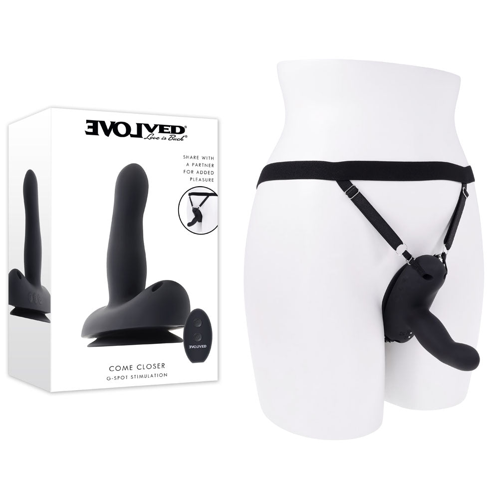 Evolved Come Closer Vibrating Strap On With Remote