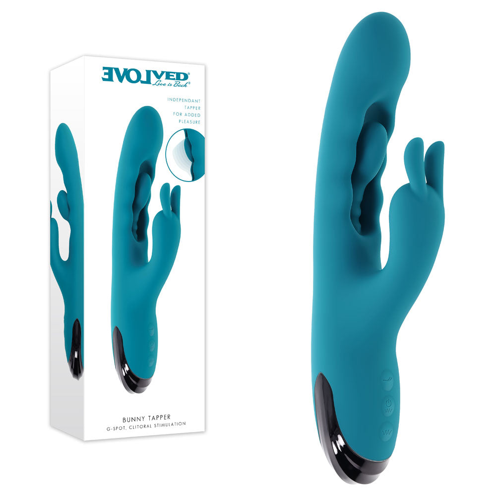 Evolved Bunny Tapper Blue 20 Cm USB Rechargeable Rabbit Vibrator Flicking Shaft