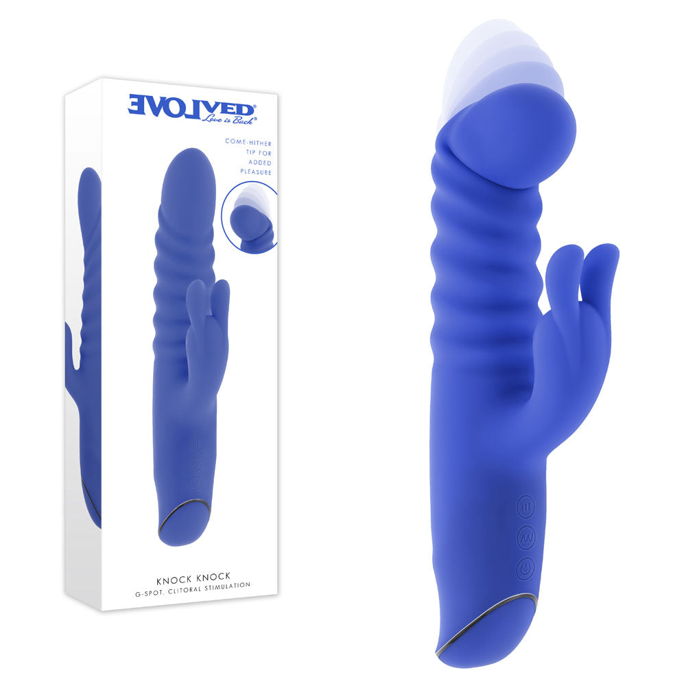 Evolved Knock Knock Purple 22.9 cm Usb Rechargeable Rabbit Vibrator Flicking