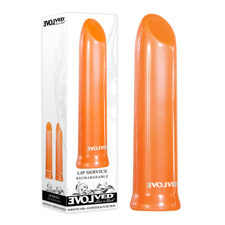 Evolved Lip Service - Orange 10 cm USB Rechargeable Lipstick Vibrator - Naughty by Nature Adult Store