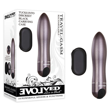 Evolved Travel-Gasm - Gray 9 cm USB Rechargeable Bullet with Travel Case - Naughty by Nature Adult Store