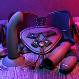 Evolved HEAVENLY HARNESS - Black Rechargeable Strap-On Kit