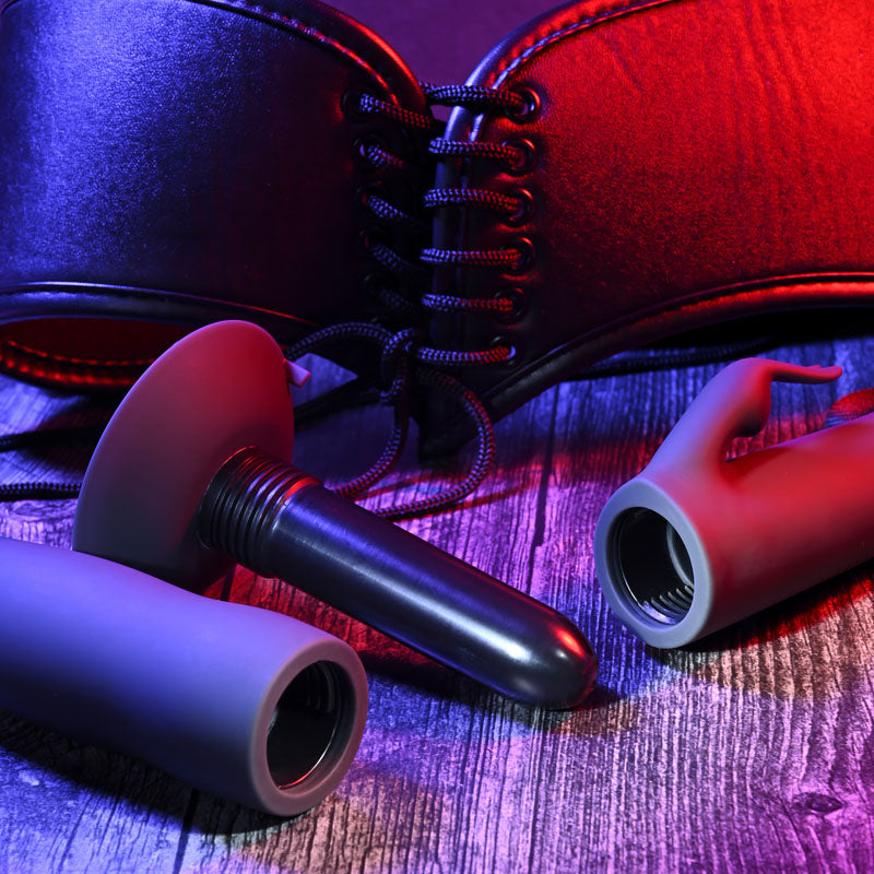 Evolved HEAVENLY HARNESS - Black Rechargeable Strap-On Kit