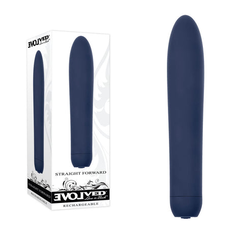 Evolved STRAIGHT FORWARD - Blue 16.5 cm USB Rechargeable Vibrator - Naughty by Nature Adult Store