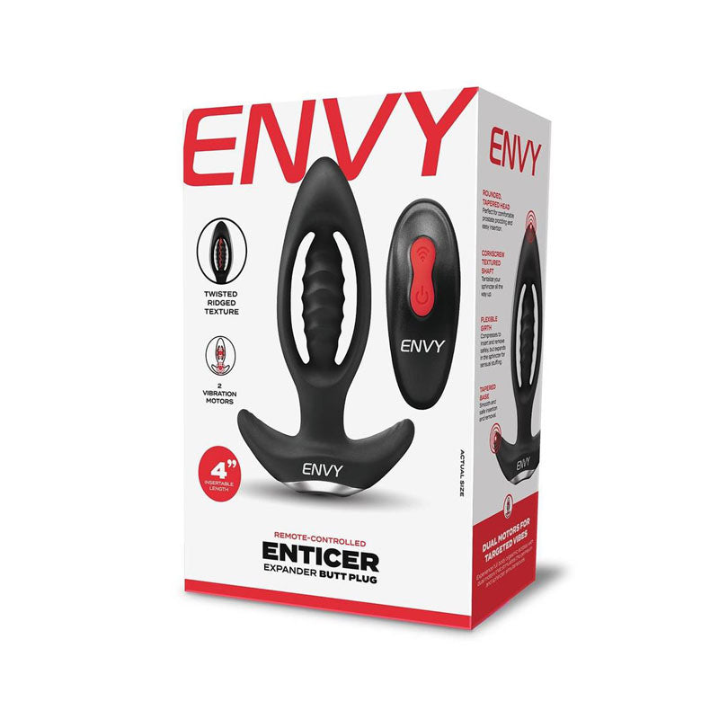 Envy Enticer Expander Butt Plug - Black 12.7 cm USB Rechargeable Butt Plug with Wireless Remote - Naughty by Nature Adult Store