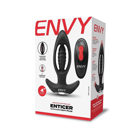 Envy Enticer Expander Butt Plug - Black 12.7 cm USB Rechargeable Butt Plug with Wireless Remote - Naughty by Nature Adult Store
