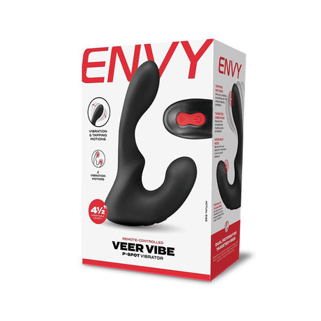 Envy Veer Vibe P-Spot Vibrator - Black USB Rechargeable Prostate Vibrator with Wireless Remote - Naughty by Nature Adult Store