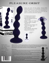 Evolved PLEASURE ORBIT - Navy Blue 17.8 cm USB Rechargeable Twirling & Vibrating Anal Beads with Remote - Naughty by Nature Adult Store