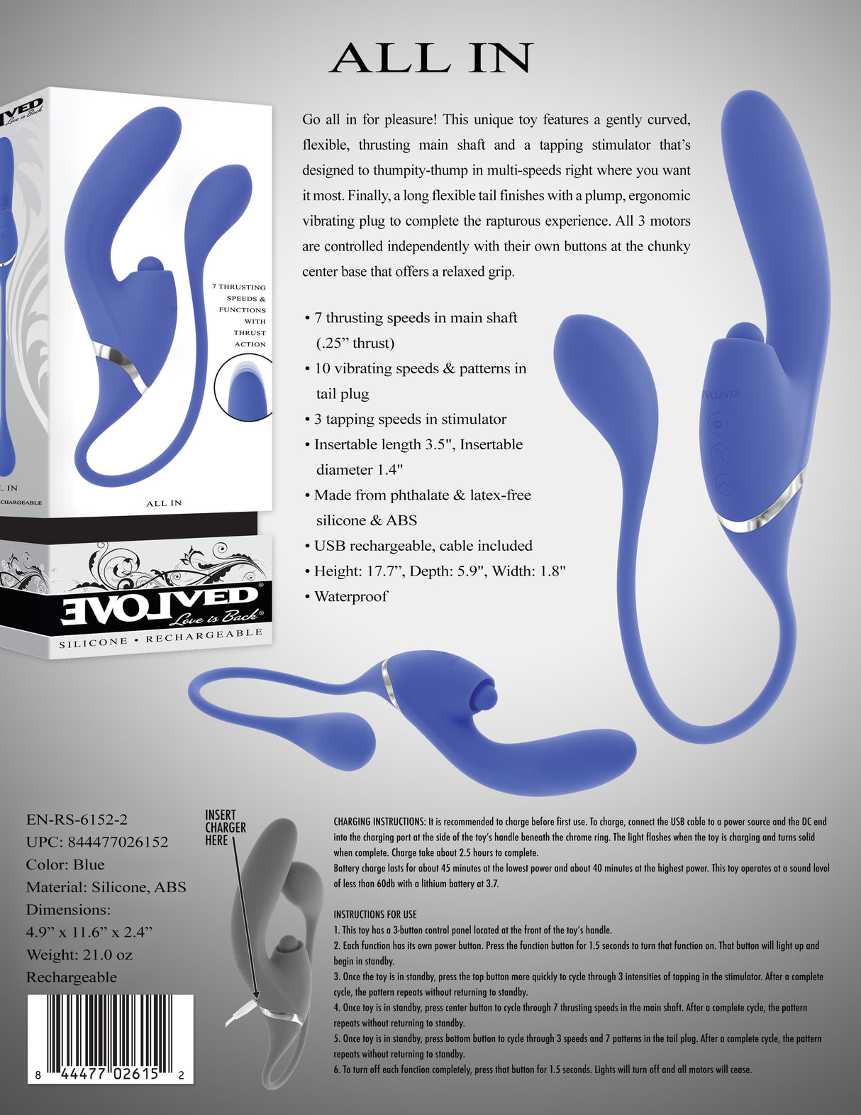 Evolved ALL IN - Rechargeable Triple Stimulating Vibrator