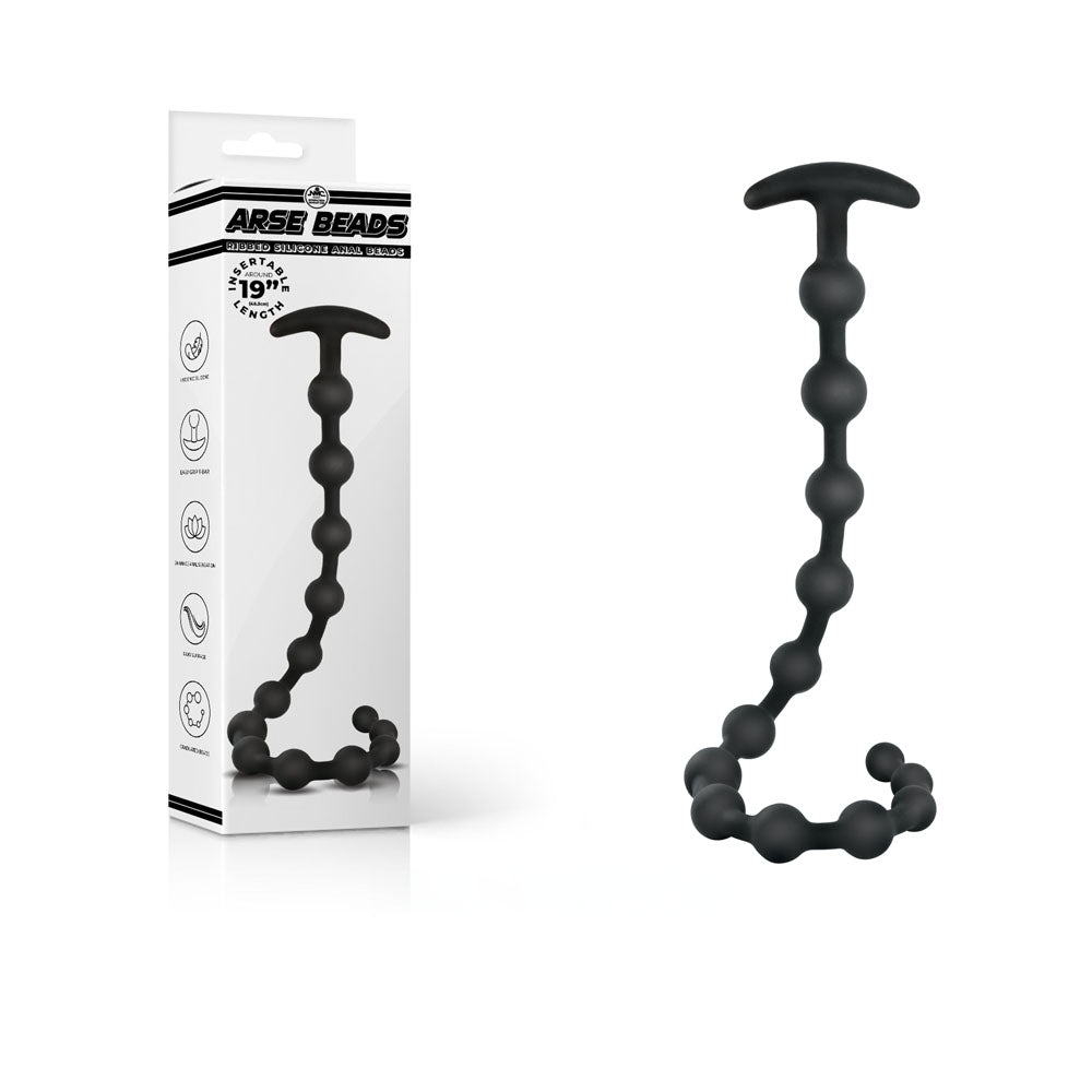 Arse Beads - Black 48 cm Silicone Anal Beads - Naughty by Nature Adult Store
