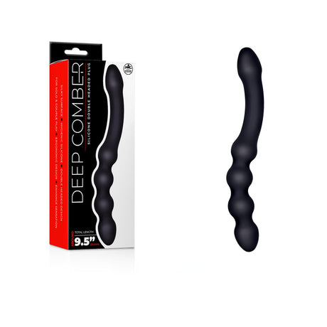 Deep Comber - Black 24 cm Silicone Beaded Double Dildo - Naughty by Nature Adult Store