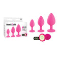 Heart Light - Pink - Pink Butt Plugs with Glow in Dark Bases - Set of 3 Sizes - Naughty by Nature Adult Store
