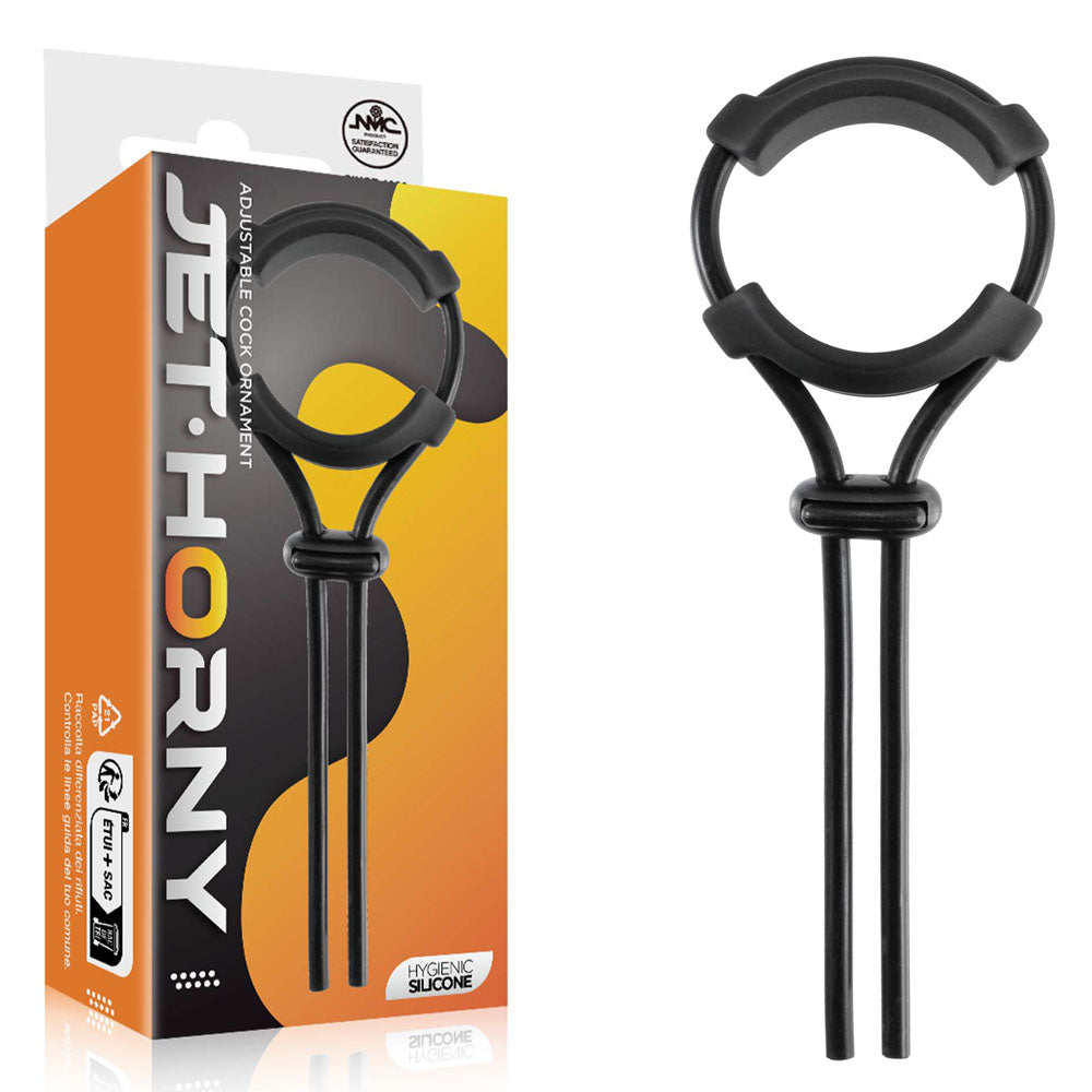 Jet Horny - Black Adjustable Cock Lasso Ring - Naughty by Nature Adult Store