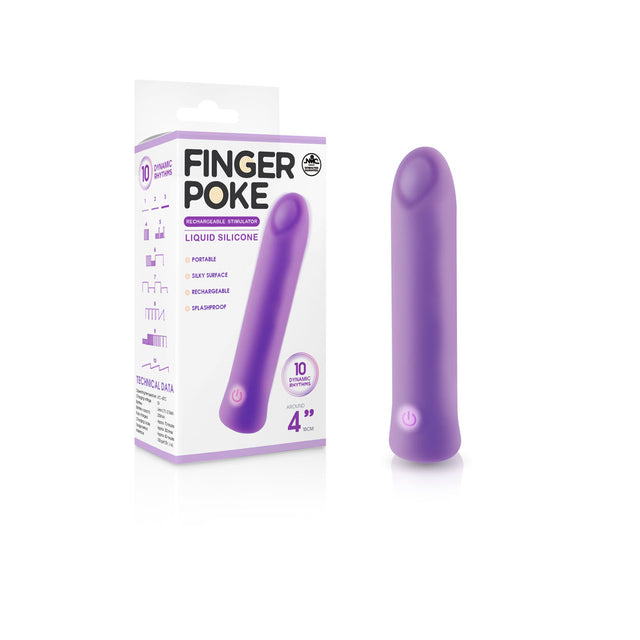 Finger Poke - Purple - Purple 10 cm USB Rechargeable Bullet - Naughty by Nature Adult Store