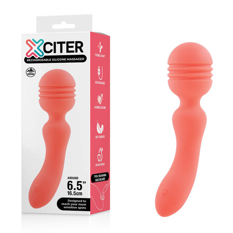 Xciter - Orange USB Rechargeable Massage Wand - Naughty by Nature Adult Store