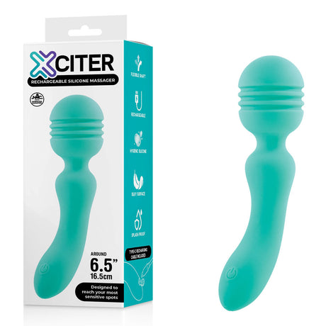 Xciter - Teal USB Rechargeable Massage Wand - Naughty by Nature Adult Store