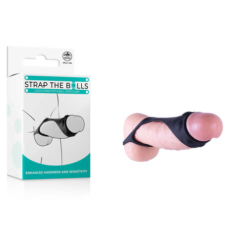 Strap The Balls - Black Cock Strap with Ball Stretcher - Naughty by Nature Adult Store