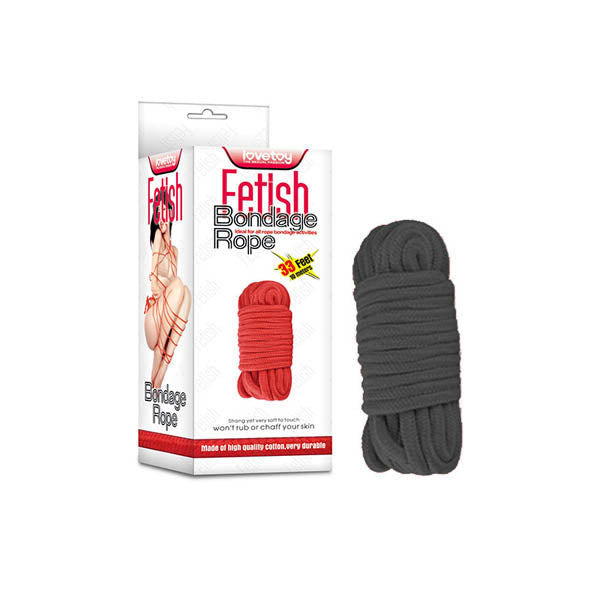 Fetish Bondage Rope - Black - 10 m Length - Naughty by Nature Adult Store