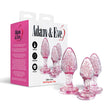 Adam & Eve Glitter Gem 3-Piece Butt Plug Set - Pink - Glitter Pink Butt Plugs - Set of 3 Sizes - Naughty by Nature Adult Store