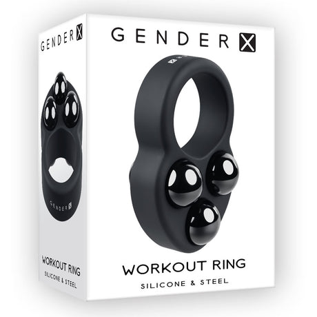 Gender X WORKOUT RING - Black Weighted Cock Ring - Naughty by Nature Adult Store