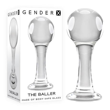 Gender X THE BALLER - Clear Glass 11 cm Anal Plug - Naughty by Nature Adult Store