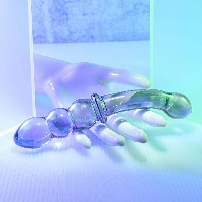 Gender X LUSTROUS GALAXY WAND - Blue/Violet Glass 18.5 cm Double Ended Massager - Naughty by Nature Adult Store