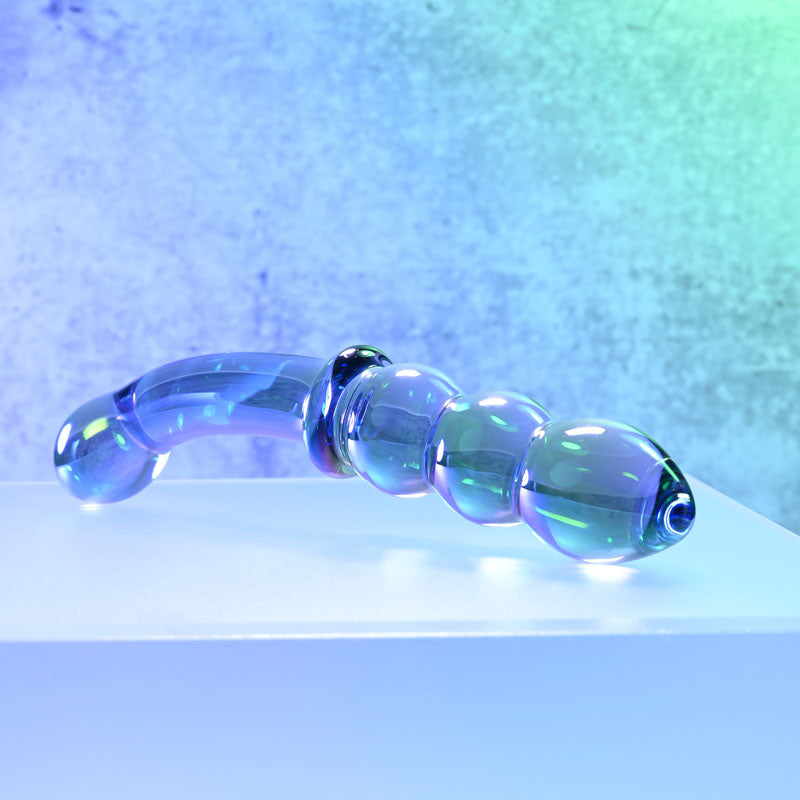 Gender X LUSTROUS GALAXY WAND - Blue/Violet Glass 18.5 cm Double Ended Massager - Naughty by Nature Adult Store