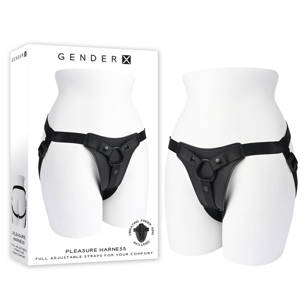 Gender X PLEASURE HARNESS - Black Adjustable Harness (No Probe Included) - Naughty by Nature Adult Store