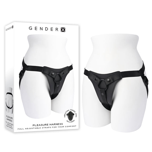 Gender X PLEASURE HARNESS - Black Adjustable Harness (No Probe Included) - Naughty by Nature Adult Store
