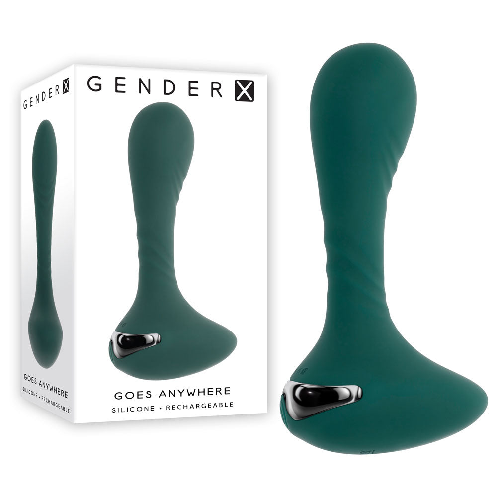 Gender X GOES ANYWHERE - Green 12.4 cm USB Rechargeable Vibrator - Naughty by Nature Adult Store