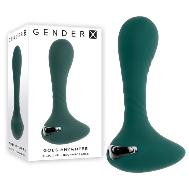 Gender X GOES ANYWHERE - Green 12.4 cm USB Rechargeable Vibrator - Naughty by Nature Adult Store