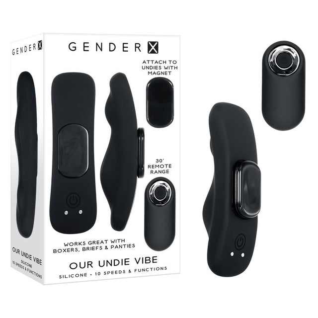 Gender X OUR UNDIE VIBE - Black USB Rechargeable Panty Vibe - Naughty by Nature Adult Store