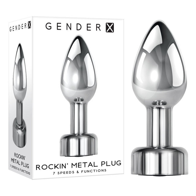 Gender X ROCKIN' METAL PLUG - Metallic 9.3 cm USB Rechargeable Butt Plug - Naughty by Nature Adult Store