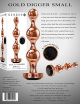 Gender X GOLD DIGGER SMALL - Rose Gold Small Butt Plug with Black Gem Base - Naughty by Nature Adult Store