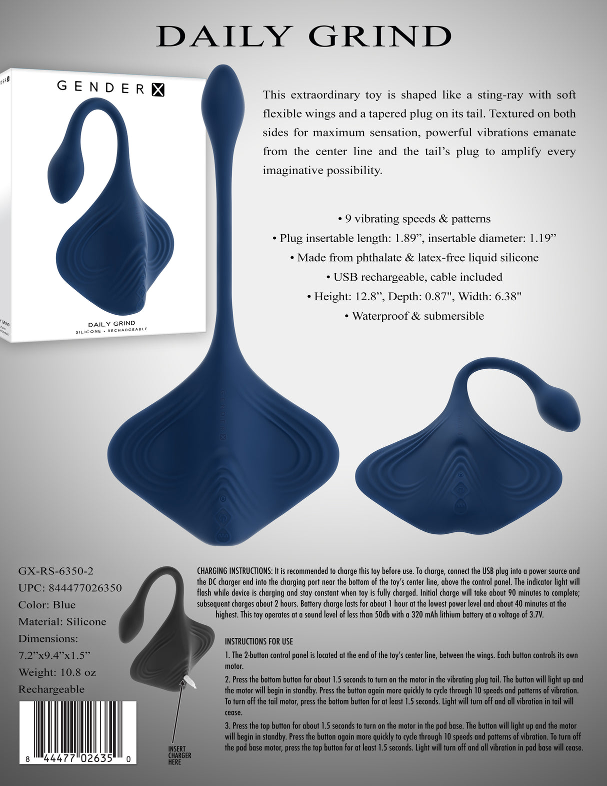 Gender X DAILY GRIND - Grinding Pad with Anal Plug